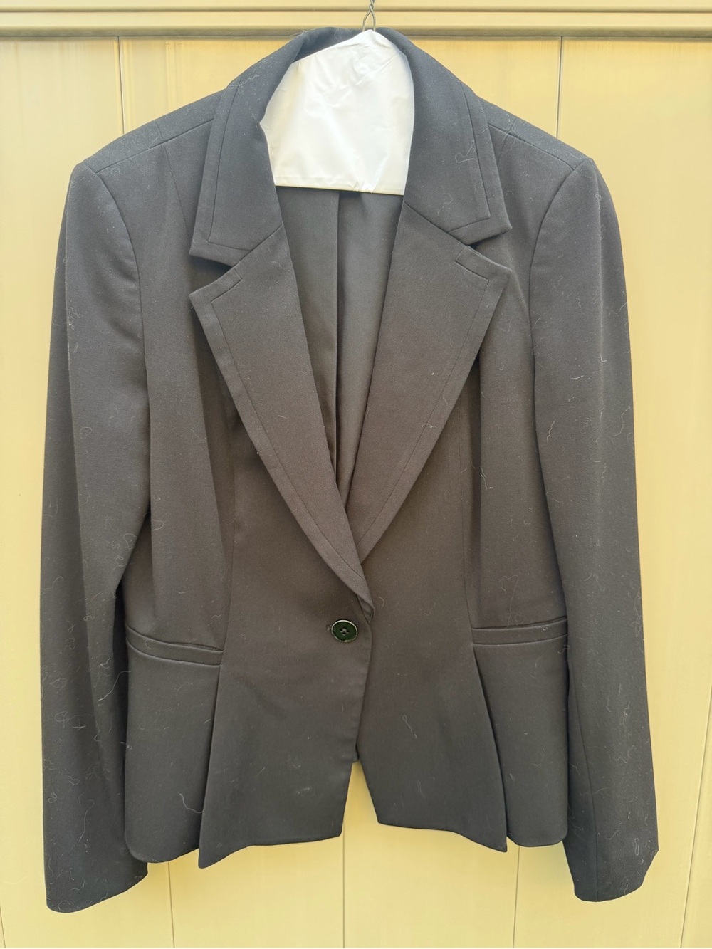 White House Black Market Black Tailored Single-Button Blazer Jacket with Peplum